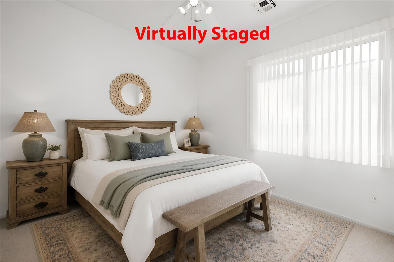 Second bedroom, virtually staged
