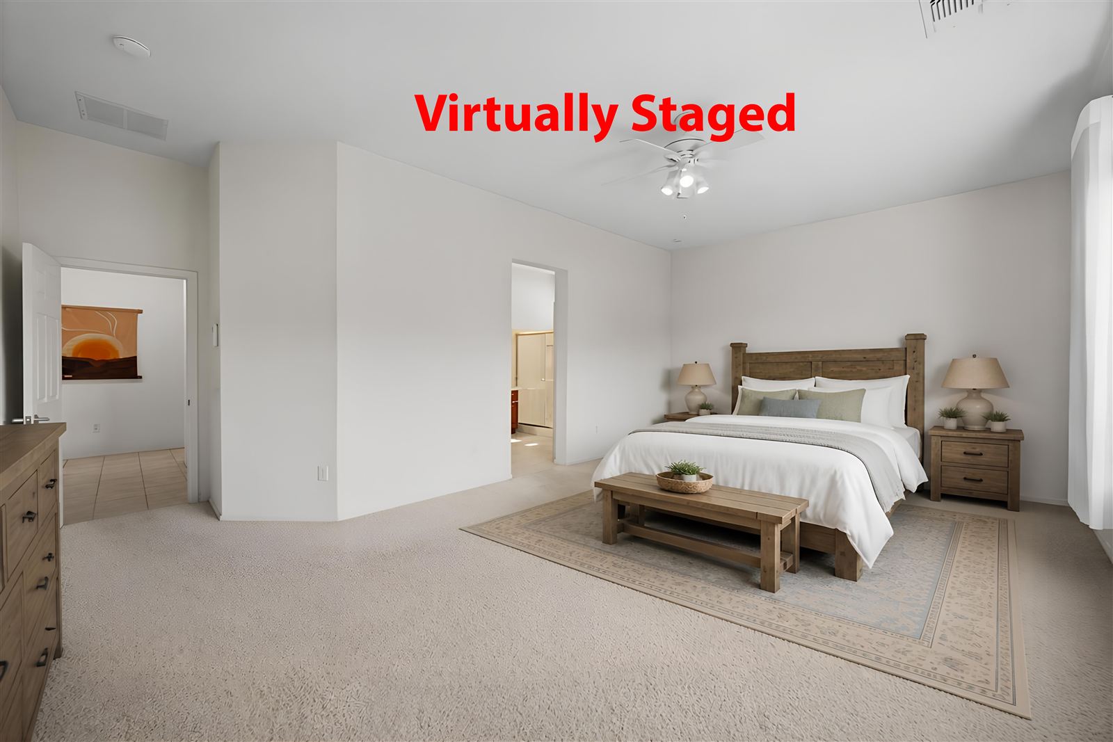 Additional bedroom, virtually staged