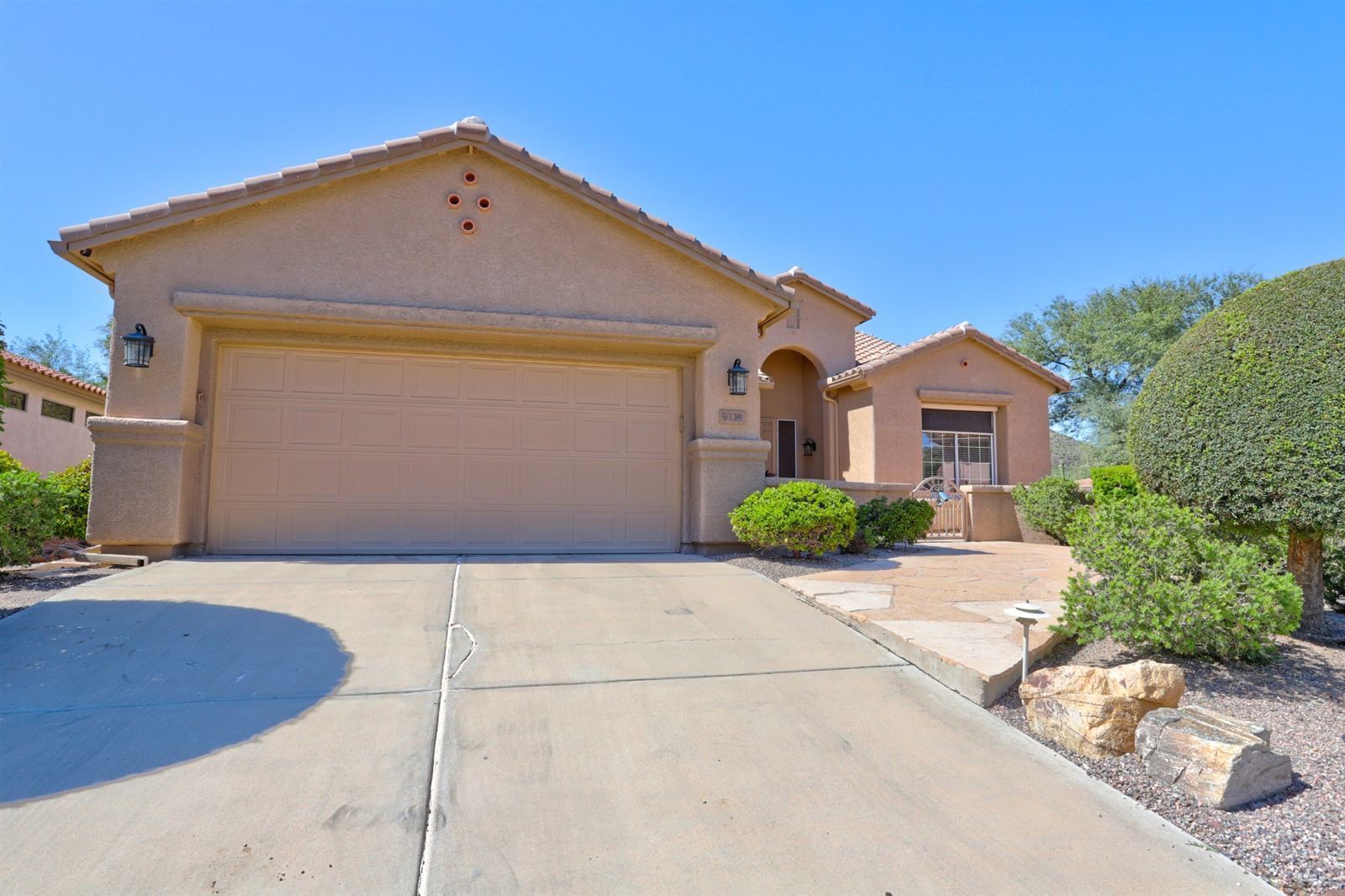 Front of the home with two-car garage